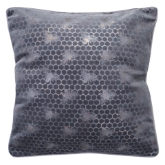 POSZEWKA WELUROWA VELVET Z NADRUKIEM 45X45 SREBRNA
