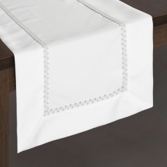 OBRUS BIEŻNIK SREBRNA LAMÓWKA 40X140 CM KREMOWY