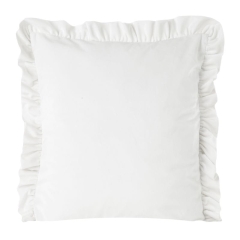 POSZEWKA Z FALBANKAMI WELUR VELVET 45X45 CM BIAŁA