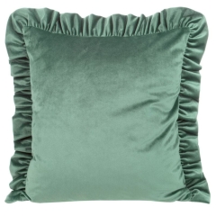 POSZEWKA Z FALBANKAMI WELUR VELVET 45X45CM MIĘTOWA