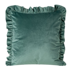 POSZEWKA Z FALBANKAMI WELUR VELVET 45X45CM MIĘTOWA