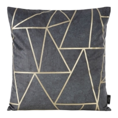 POSZEWKA WELUR VELVET GEOMETRYCZNA 45X45 SREBRNA