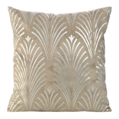POSZEWKA WELUR VELVET NADRUK PIÓRA 45X45 BEŻOWA