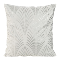 POSZEWKA WELUR VELVET NADRUK PIÓRA 45X45 BIAŁA