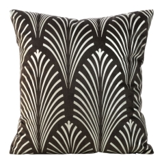 POSZEWKA WELUR VELVET NADRUK PIÓRA 45X45 CZARNA