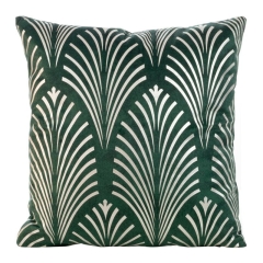 POSZEWKA WELUR VELVET NADRUK PIÓRA 45X45CM ZIELONA