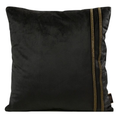 POSZEWKA WELUR VELVET Z PASKAMI 45X45 CM CZARNA