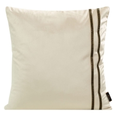POSZEWKA WELUR VELVET Z PASKAMI 45X45 CM KREMOWA