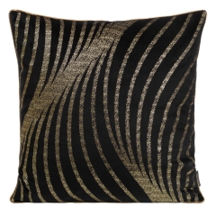 POSZEWKA WELUR VELVET FALE 45X45 CZARNA