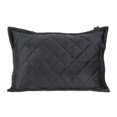POSZEWKA PIKOWANA WELUR VELVET 50X70 CM CZARNA