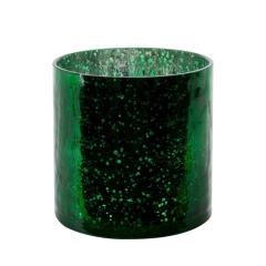 OSŁONKA NA DONICZKĘ SZKŁO MARMUR 12X12 CM ZIELONA