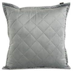 POSZEWKA PIKOWANA WELUR VELVET 60X60 CM SREBRNA