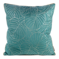WELUROWA POSZEWKA WELUR VELVET LILIE 45X45 TURKUSOWA OZDOBNA DEKORACYJNA