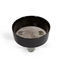 SZKLANA MISA DEKORACYJNA MISKA 16X9 CM CZARNA