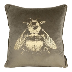 POSZEWKA WELUR VELVET PSZCZOŁA 45X45 CIEMNOBEŻOWA