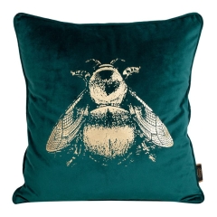 POSZEWKA WELUR VELVET PSZCZOŁA 45X45 CM TURKUSOWA