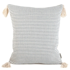 BOHO POSZEWKA GRANATOWA CHWOSTY 45x45 POMPONY