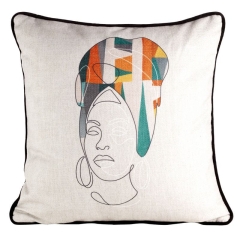 POSZEWKA WELUR VELVET 45X45 BIAŁA NADRUK ETNO