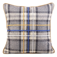 POSZEWKA WELUR VELVET KRATKA 45X45 SZARA W KRATĘ