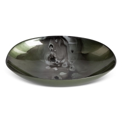 SZKLANA MISA DEKORACYJNA MISKA 27X19X5 CM ZIELONA