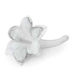 SZTUCZNY KWIAT FIGURKA SZKŁO KIELICH 16X9 MLECZNY