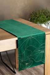 OBRUS WELUR VELVET BIEŻNIK 35 X 180 CIEMNOZIELONY