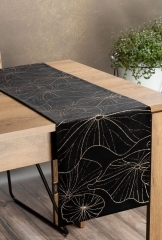 OBRUS WELUR VELVET BIEŻNIK 35 X 180 CM CZARNY