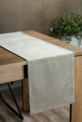 OBRUS WELUR VELVET BIEŻNIK 35 X 180 CM SREBRNY