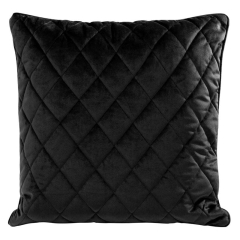 POSZEWKA PIKOWANA WELUR VELVET 50X50 CM CZARNA
