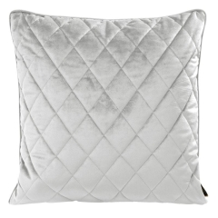 POSZEWKA PIKOWANA WELUR VELVET 50X50 SREBRNA