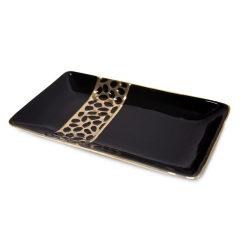 PATERA OZDOBNA TACA TACKA TALERZ 35X20X4 CM CZARNA