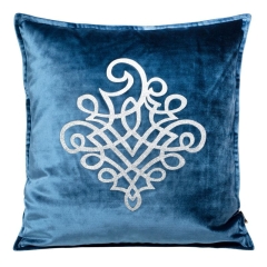POSZEWKA WELUR VELVET ORNAMENT 45X45 CM NIEBIESKA