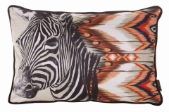 POSZEWKA VELVET WELUR 45X30 NADRUK ETNO ZEBRA