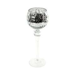 Szklany świecznik dekoracyjny VENICE 13X35cm biały