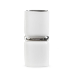 WAZON CERAMICZNY NA KWIATY PROSTY 16X8X36 CM BIAŁY