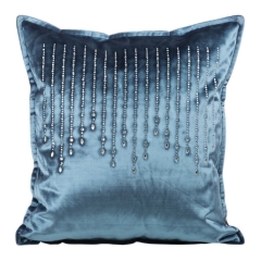 POSZEWKA WELUR VELVET KRYSZTAŁY 45X45 CM NIEBIESKA