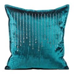 POSZEWKA WELUR VELVET KRYSZTAŁY 45X45 CM TURKUSOWA