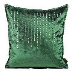 POSZEWKA WELUR VELVET KRYSZTAŁY 45X45 CM ZIELONA