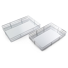 PATERA DEKORACYJNA LUSTRZANE DNO 30X5 CM SREBRNA