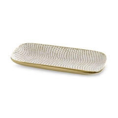 PATERA DEKORACYJNA TALERZ PODŁUŻNY 30X16X3CM BIAŁA