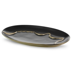 PATERA OZDOBNA TACA TALERZ OWALNY 35X20X3CM CZARNA