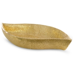 PATERA DEKORACYJNA NACZYNIE ŁÓDKA 35X19X6 CM ZŁOTA