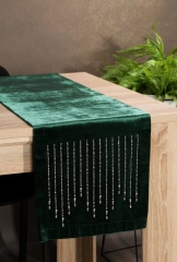 OBRUS BIEŻNIK WELUR VELVET GLAMOUR 35X220 ZIELONY