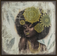 OBRAZ 237A 60X60 CM BRĄZOWY malowany ręcznie