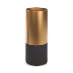 WAZON OZDOBNY NA KWIATY SZKŁO 15X35 BRĄZOWY ZŁOTY