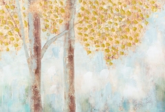 OBRAZ NA PŁÓTNIE RĘCZNIE MALOWANY DRZEWA 60X90 CM