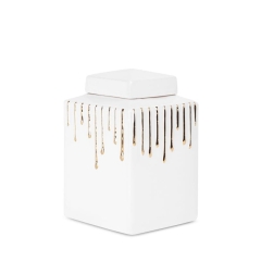 CERAMICZNY SŁOIK POJEMNIK GLAMOUR 4X14X28 CM BIAŁY