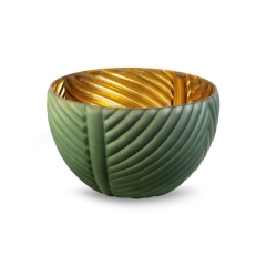 SZKLANA MISA OZDOBNA MISKA 24X16 CM ZIELONA