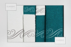 6 TOWEL SET WITH EMBROiderED HANDS FOR GIFT WHITE