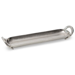 TACA DEKORACYJNA TALERZ PODŁUŻNY 55CM SREBRNY